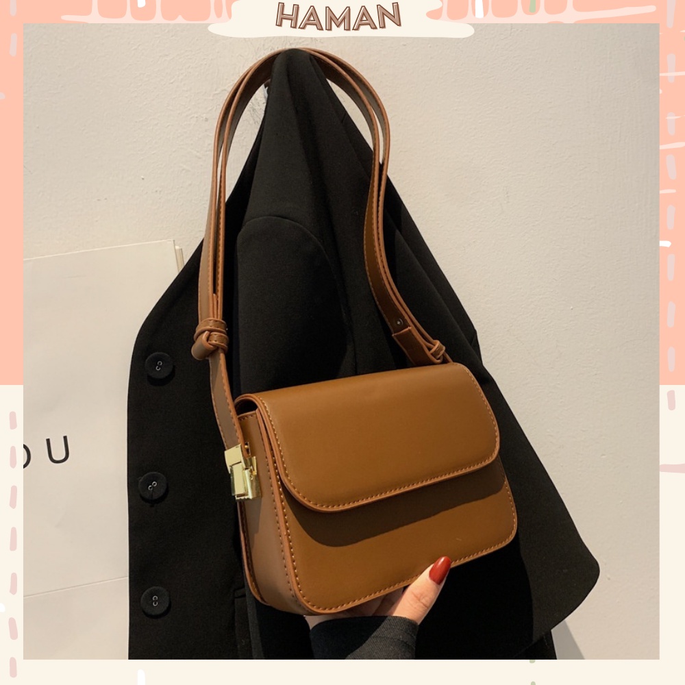 Túi đeo chéo nữ túi đeo vai dáng trơn màu sắc đơn giản dễ phối đồ phong cách hàn quốc
