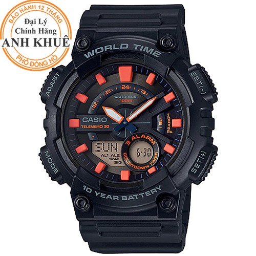 Đồng hồ nam dây nhựa Casio Anh Khuê AEQ-110W-1A2VDF