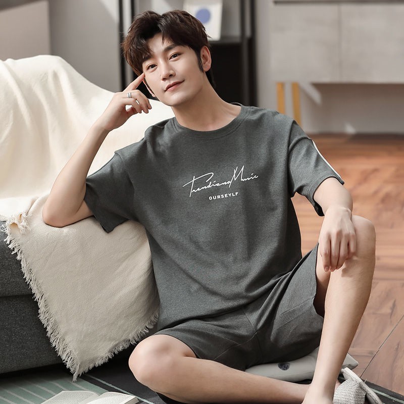4XL Summer Men's Pajamas Set Pure Cotton Thin Loose Large Size Pajamas Short Sleeve Shorts casual fashion home wear can be worn outside | BigBuy360 - bigbuy360.vn