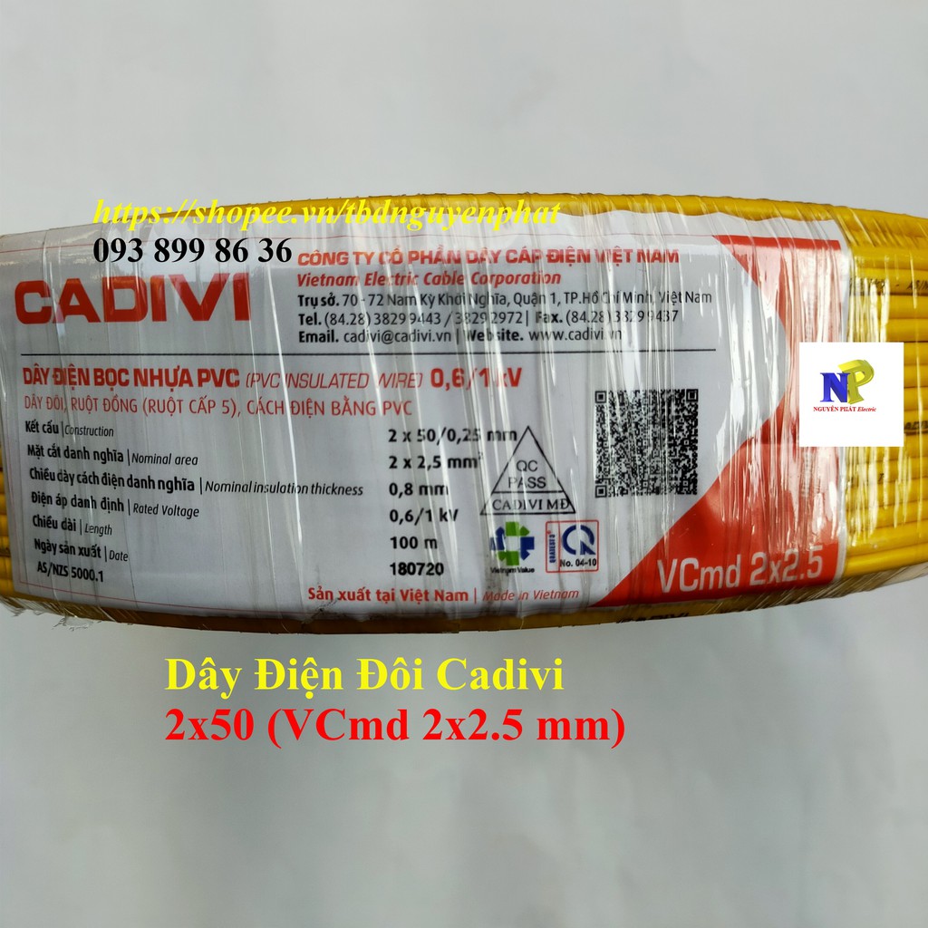 Dây Điện Đôi Cadivi - Bán Lẻ 1 Mét