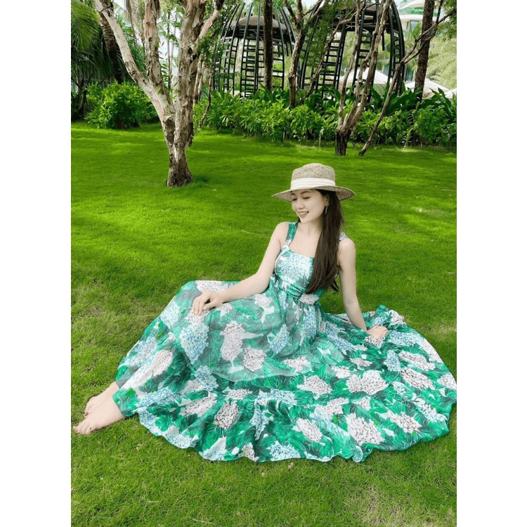 (Free ship) Đầm Voan THiết Kế Hai Dây Dáng Xòe Siêu Xinh UP VLTN Shop