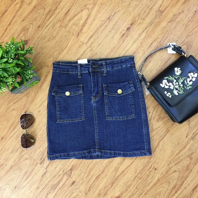 chân váy jean 2 túi loại 1
