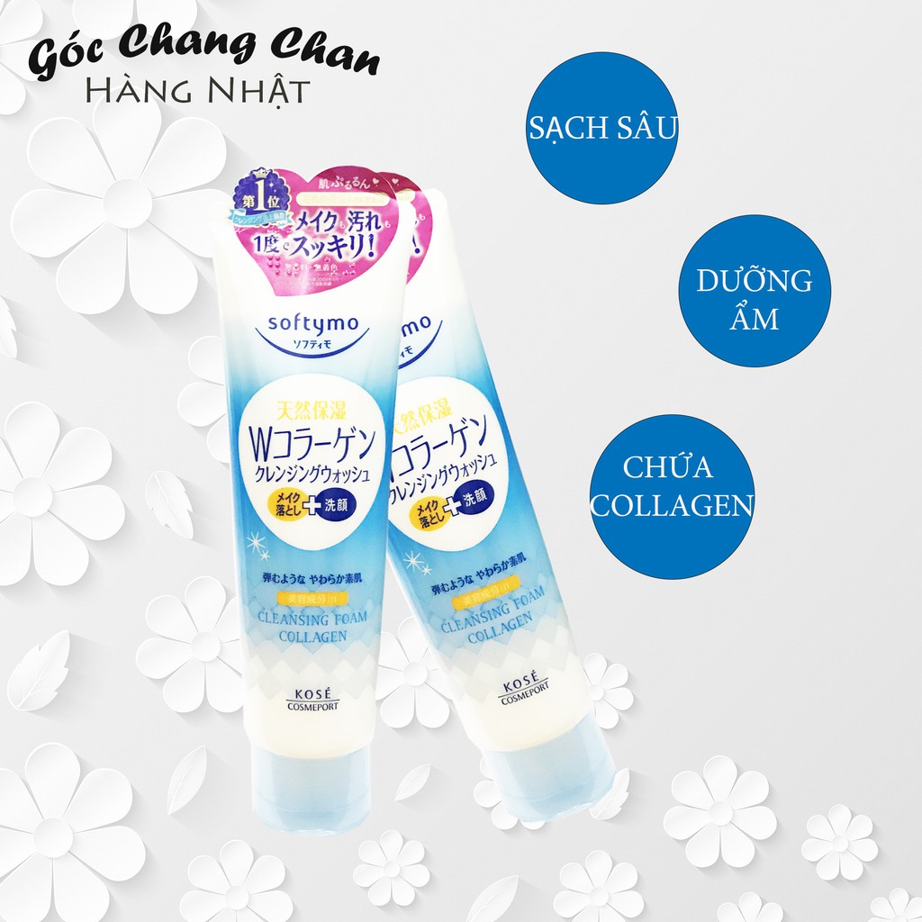 [HÀNG NHẬT AUTH] Sữa rửa mặt chống lão hoá KOSE SOFTYMO CLEANSING FOAM COLLAGEN