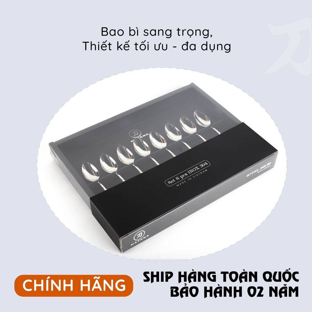 Set 8 thìa uống trà, cafe cao cấp inox 340 KATANA Elegance - chống bám vân tay - VTK381