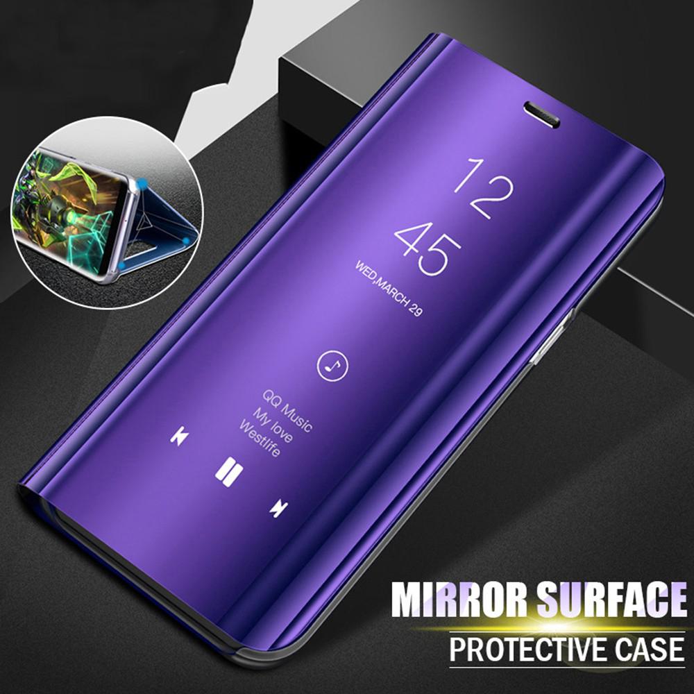 Samsung A70 A40 A30 A7 2018 Smart Stand Flip Mirror Full Cover Phone Case Ốp lưng gập kèm gương