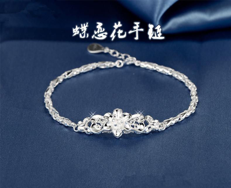 Love Of Butterfly 9999 Sterling Silver Bracelet Female Fashion Japan And South Korea Pure Silver Bracelet Bauhinia Brace