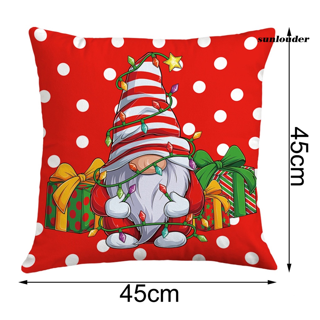 Vỏ Gối Ẩn Thoáng Khí Có Khóa Kéo Hình Ông Già Noel Trang Trí Nhà Cửa Khách Sạn Sử Dụng Hàng Ngày