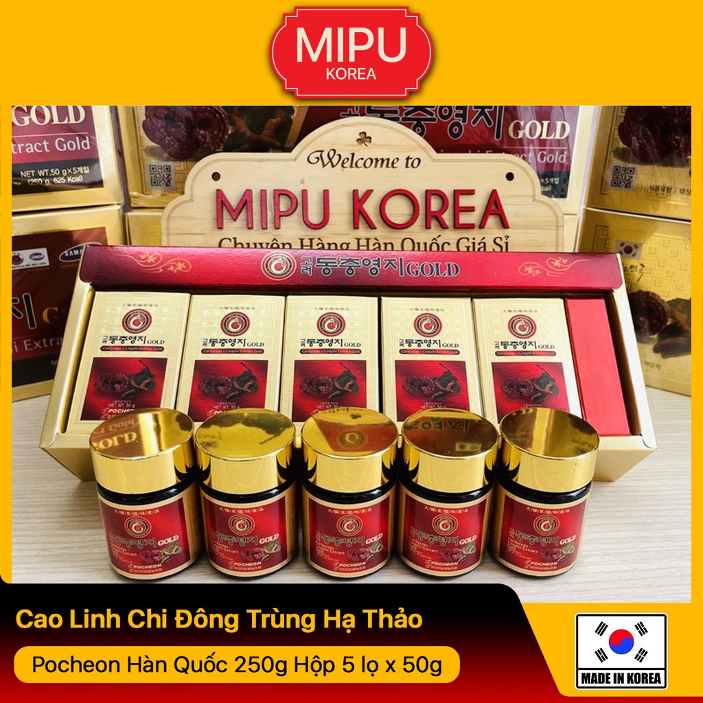 (Date 11/2025) Cao Linh Chi Đông Trùng Hạ Thảo Pocheon Hàn Quốc Hộp 5 lọ 50g