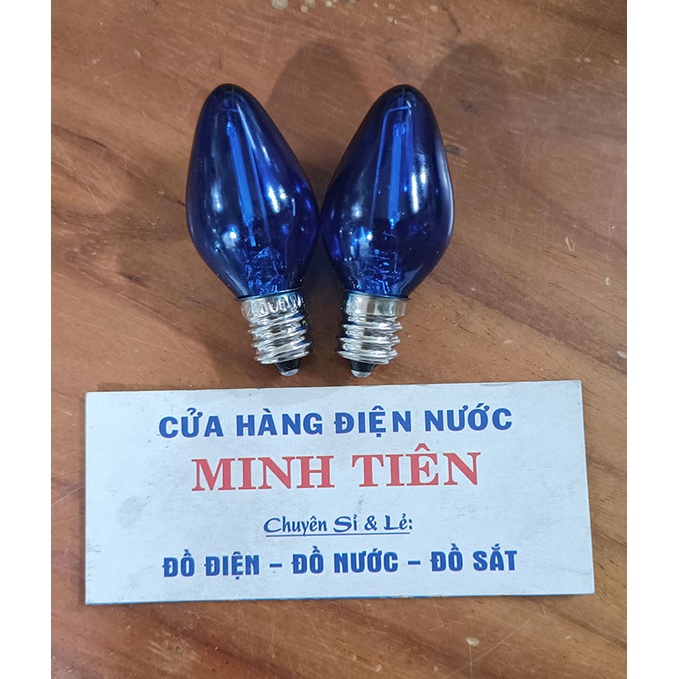 1 Bóng ớt LED E12 màu trắng trong, vàng, đỏ trong, đỏ đục,xanh dương, xanh lá cây sản xuất tại Việt Nam bởi Cty Hòa Thái