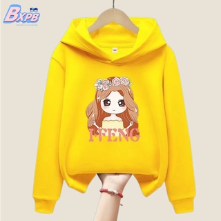 Áo hoodie BXPB dáng rộng in hình công chúa nhỏ hoạt hình thoải mái thời