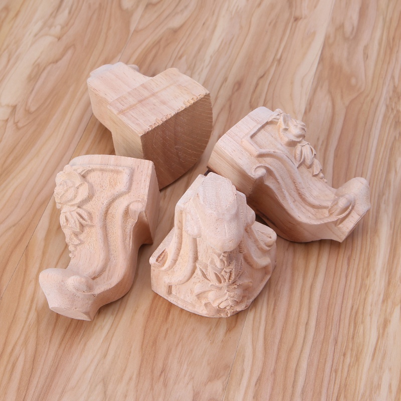 Bộ 4 Chân Ghế Sofa / Giường / Đồ Nội Thất Chạm Khắc Tinh Tế