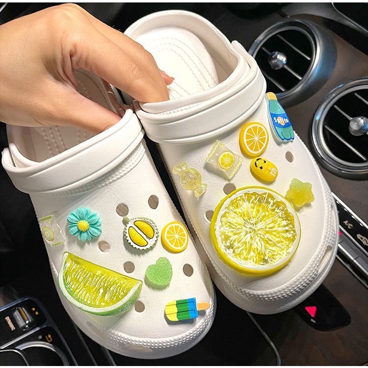Bộ 14 Phụ Kiện Trang Trí Giày Hình Quả Chanh Xinh Xắn