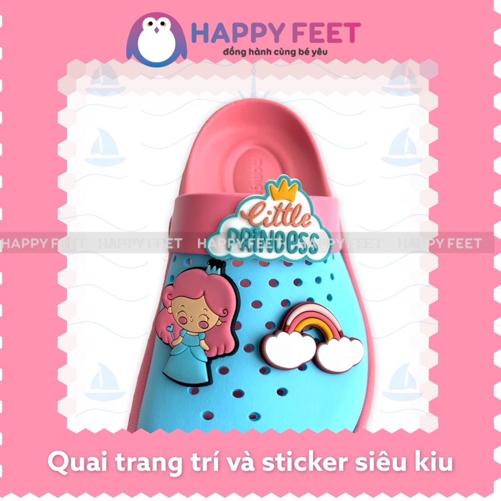 Sục trẻ em chính hãng Monobo Thái Lan siêu êm chống trơn trượt cho bé gái 4-10 tuổi- Happy Feet DN01prin