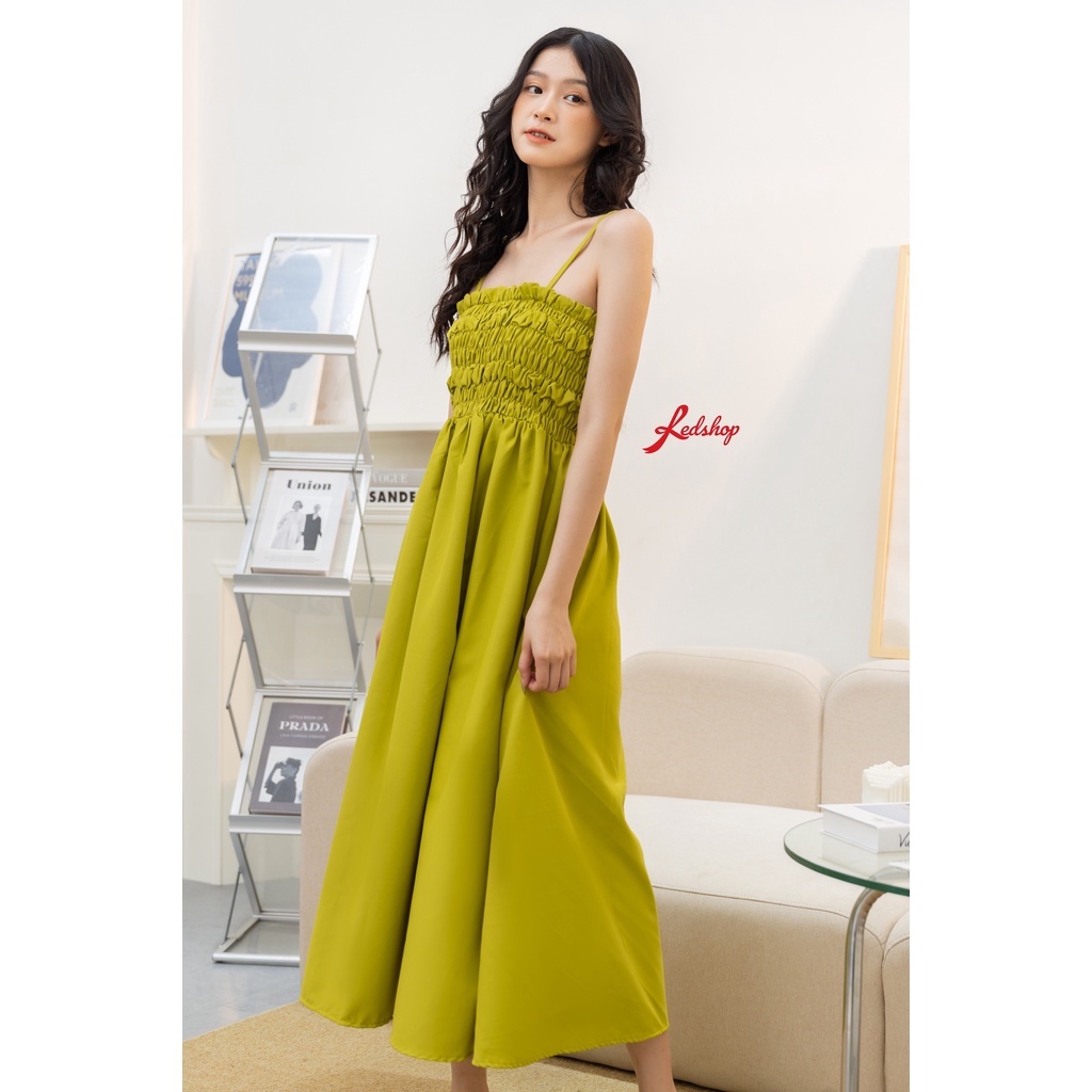 Đầm maxi hai dây bo chun ở ngực hàng cao cấp redshop.thoitrangnu_29726