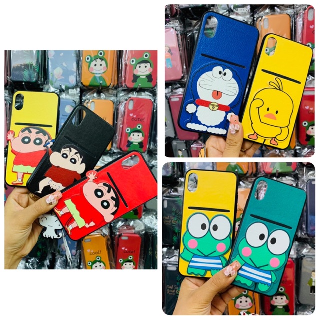 Ốp Lưng Hình Vịt - Shin - Ếch - Doremon kèm ví cute Ip6/6+/7+/8+/x/xs/xsmax