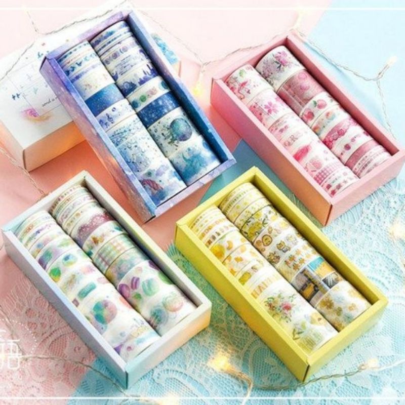 Set 20 cuộn băng dính washi tape trang trí