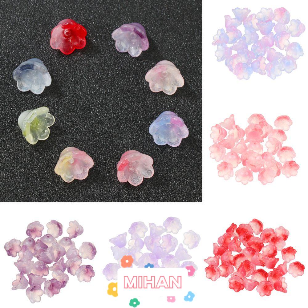 MIHAN1 50pcs/Lot Hot Flower Beads Jewelry Hairpin Trumpet Flower Colorful Ornament DIY Accessories Handmade Earring