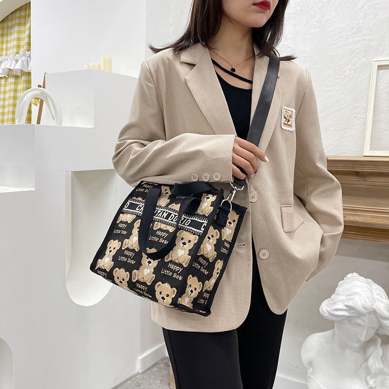 Túi Đeo Vai Vải Canvas Cỡ Lớn Phong Cách Mới Cho Nữ túi hàng hóa túi thư