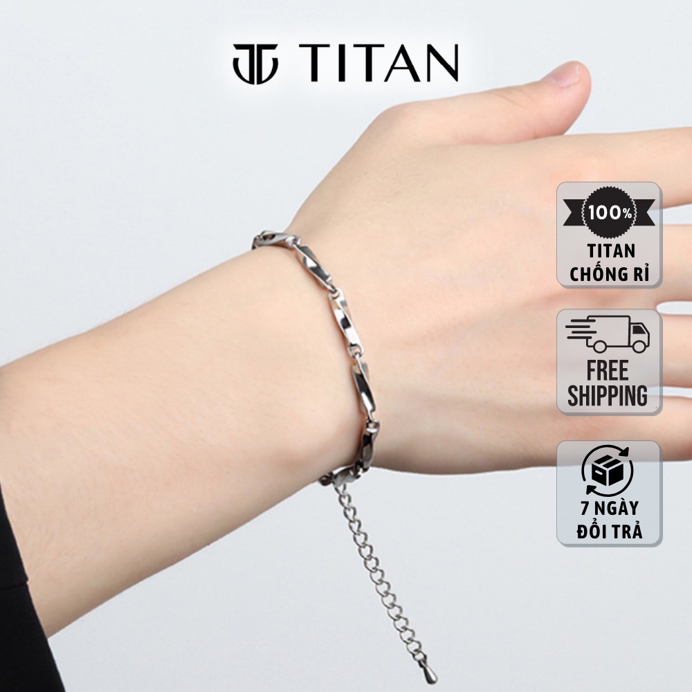 Vòng tay nam nữ sợi thanh mảnh, lắc tay titan cặp đôi đeo rất phù hợp, vòng tay Titan Shop bạc nam nữ chất liệu không gỉ