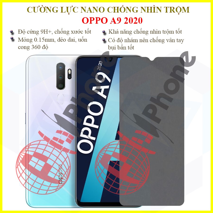 Dán chống nhìn trộm OPPO A9 2020 - Dán cường lực dẻo nano