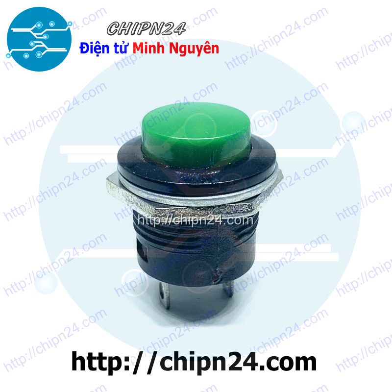 [2 CÁI] Nút Nhấn Nhả R13-507 Xanh Lá (Nút Nhấn Nhả Phi 16MM Xanh)