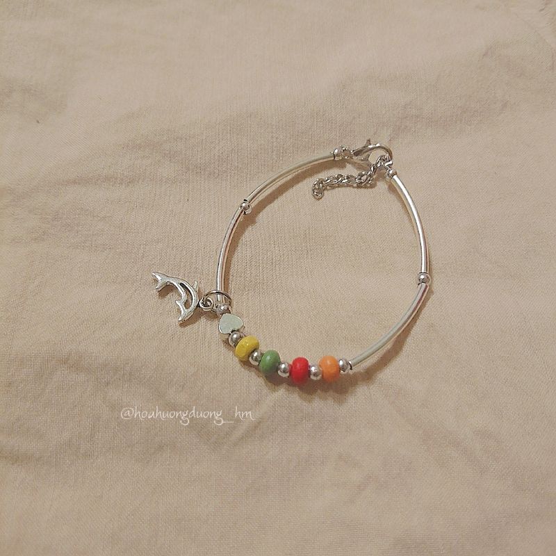 SET NGUYÊN KIỆU DIY tự làm vòng tay vòng chân handmade đá bọt tuyết, mã não, omber vân kiểu dáng đơn giản nữ tính
