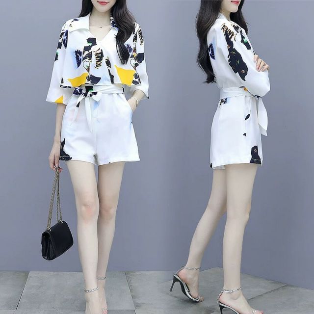 Hàng nhập - Set bộ nữ short cổ sơ mi, sét đùi thời trang sang trọng