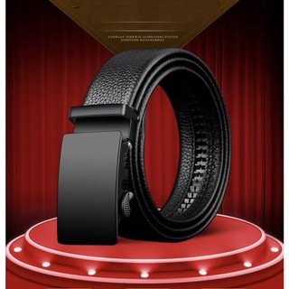 THẮT LƯNG NAM DA THẬT DÁNG TRƠN KHÓA TỰ ĐỘNG MÀU ĐEN