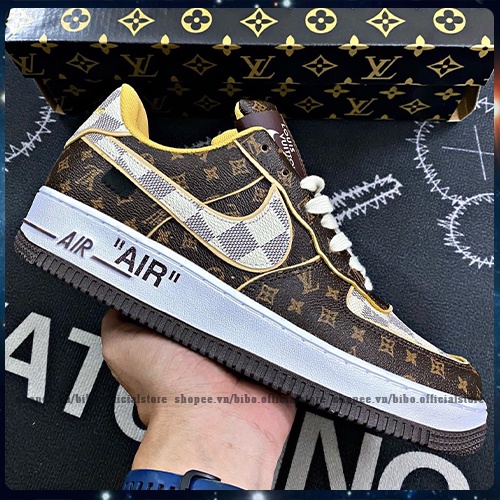 Giày AF1 Nâu LV, Giày_Nike Air Force 1 Low Louis Vuitton Monogram Brown Bản Cao Cấp Nam Nữ Full Box Bill