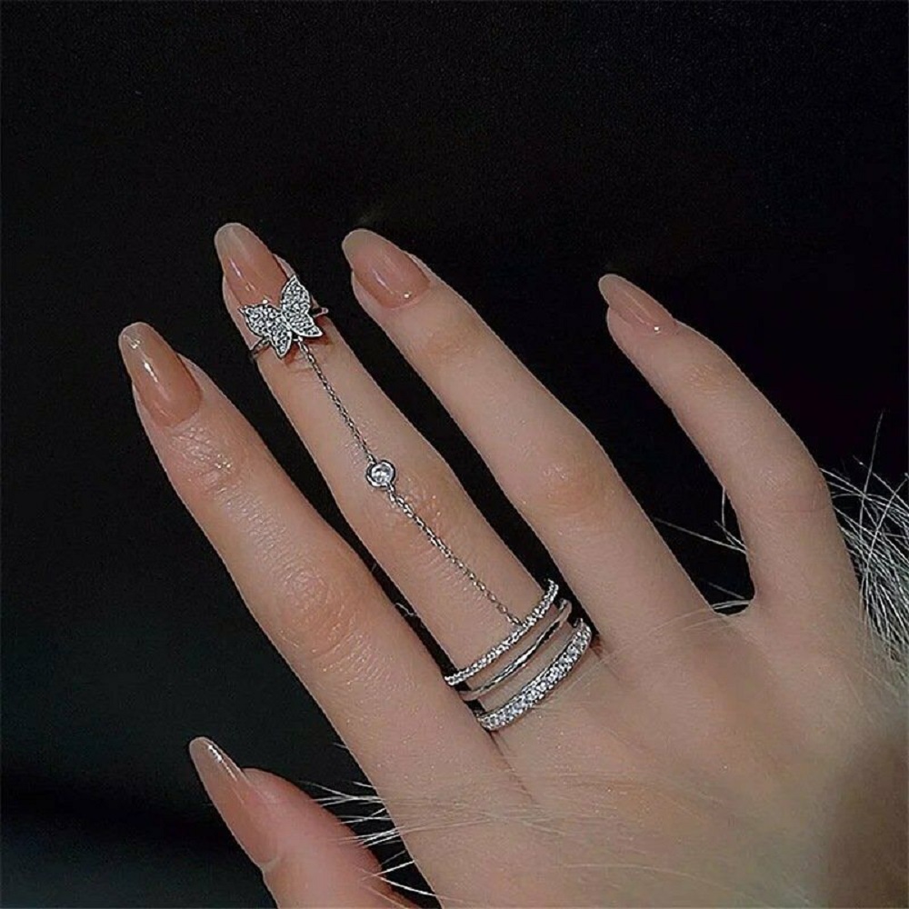 Nhẫn hở có thể điều chỉnh đính đá zircon thời trang cho nữ Yanqueens Trang sứ Quà tặng