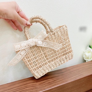 Túi Cói Mini Nơ Ren loại 1 quai dày (hướng dẫn phân biệt loại 2)