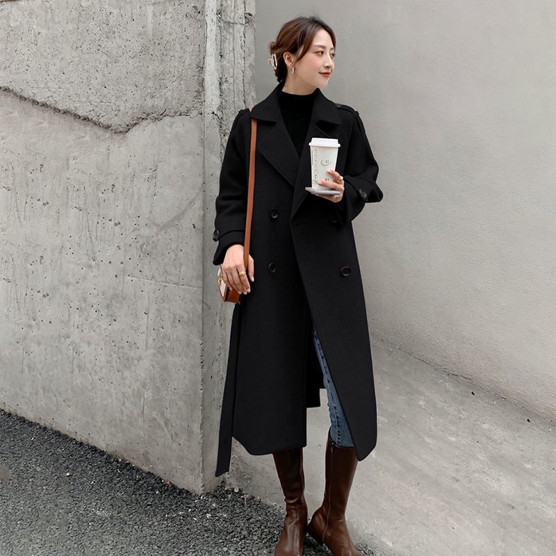 Áo dạ ép dáng dài hot trend kèm đai