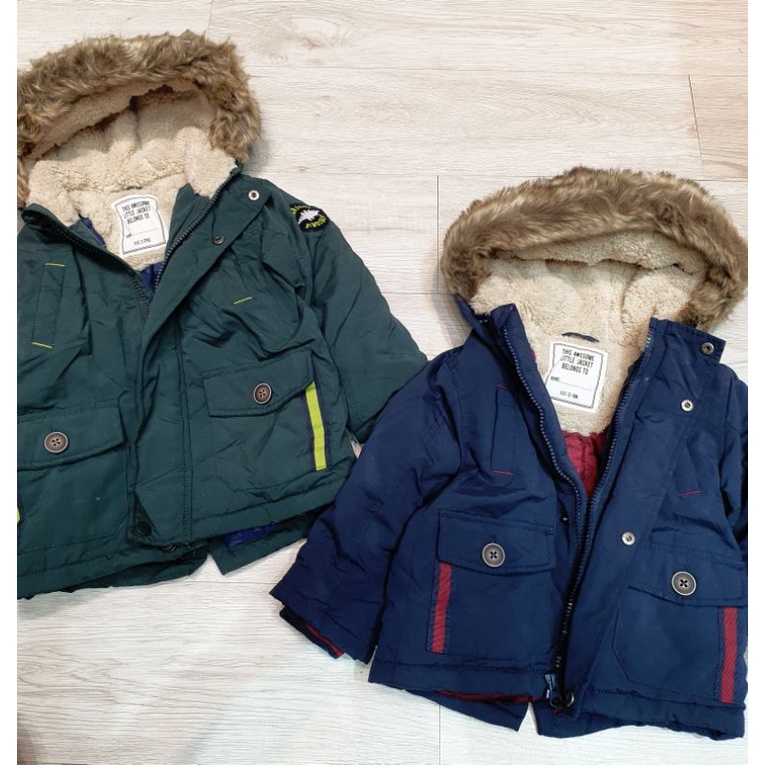 Áo parka mũ lông lót lông cừu siêu ấm - Hàng dư xịn 100%