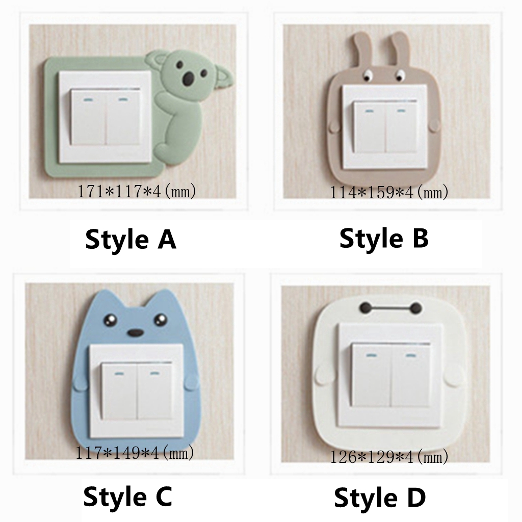 SUPO DEPOT - Miếng Dán Trang Trí Công Tắc Đèn Tường Bằng Silicon Hình Động Vật Hoạt Hình Dễ Thương