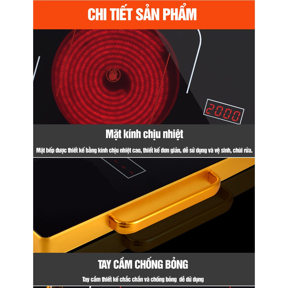 BẾP HỒNG NGOẠI CAO CẤP DÙNG ĐƯỢC MỌI LOẠI NỒI NHỎ GỌN TIỆN LỢI - ĐIỆN BẾP CẢM ỨNG vt163