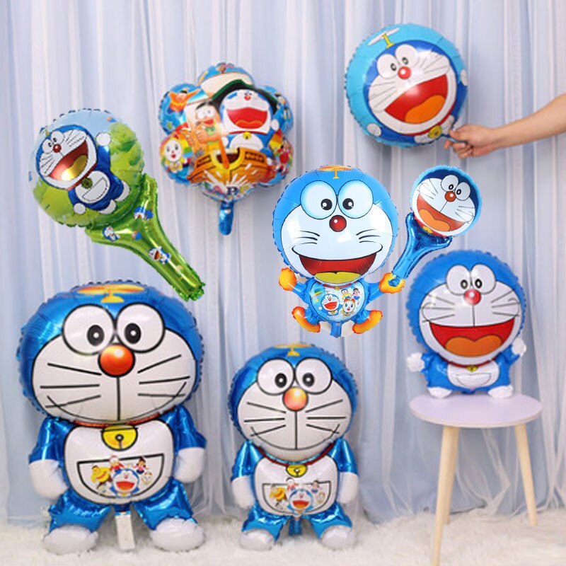 Bong Bóng Bơm Hơi Hình Mèo Doraemon 1 Tuổi Trang Trí Sinh Nhật