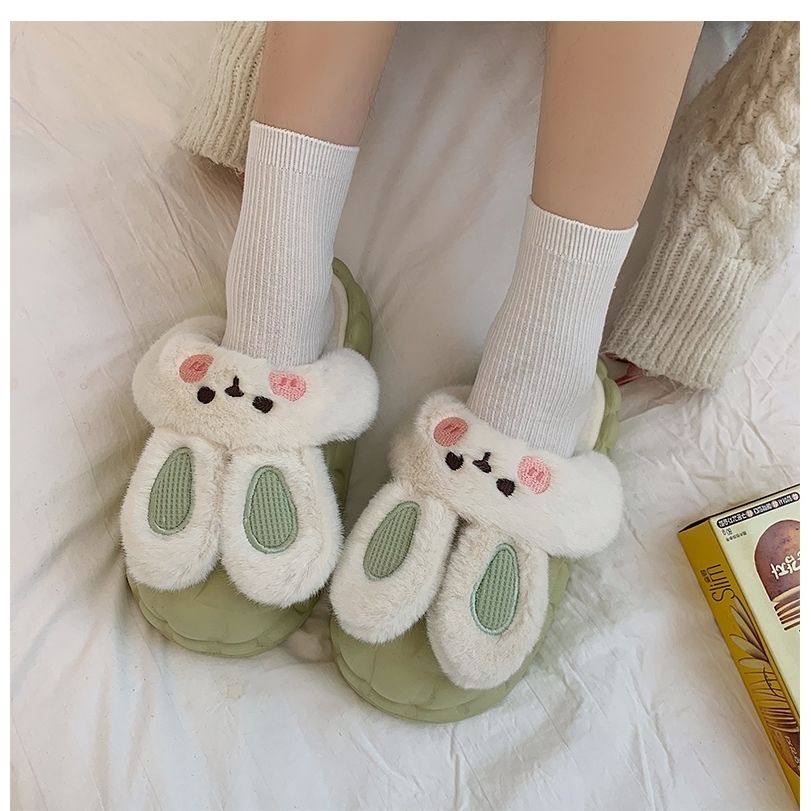 Dép Bông Đi Trong Nhà Chống Trượt Hình Thỏ Dễ Thương Thời Trang Thu Đông 2022 Cho Bạn Gái