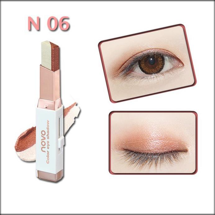 Bút sáp màu mắt NOVO Eyeshadow Double Color Grandient Stick (Phấn mắt NOVO dạng thỏi 2 màu có ánh nhũ) - YZ01 | BigBuy360 - bigbuy360.vn