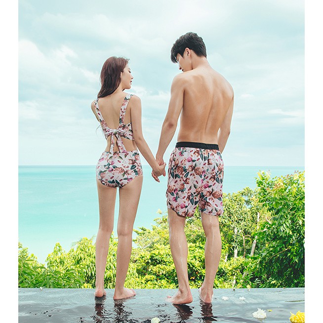 (Có sẵn, hình review) Đồ bơi Couple, đồ bơi cặp đôi Hàn Quốc 2020, đồ bơi nam, bikini 2 mảnh nữ