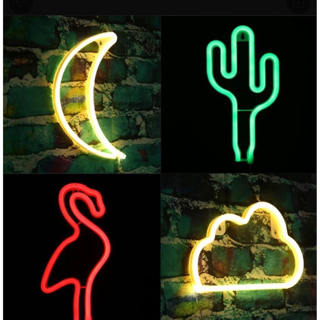 [PIN +USB] Đèn Neon light treo tường các kiểu có sẵn dễ thương chữ love, chữ home, chữ hello, cầu vồng, con mèo