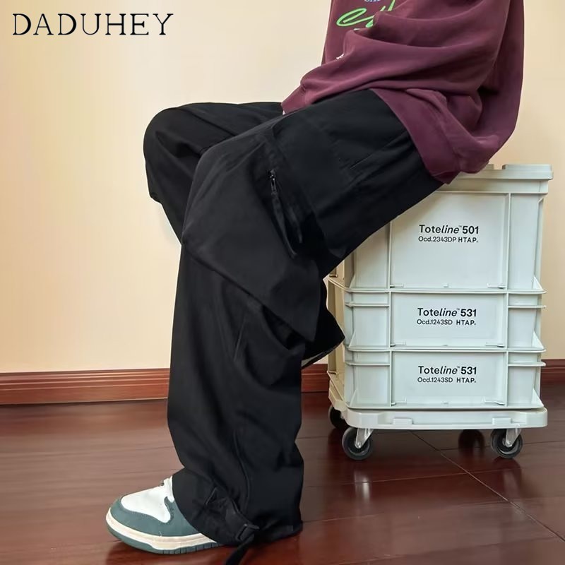 Quần túi hộp ống đứng phong cách đường phố cho nam nữ