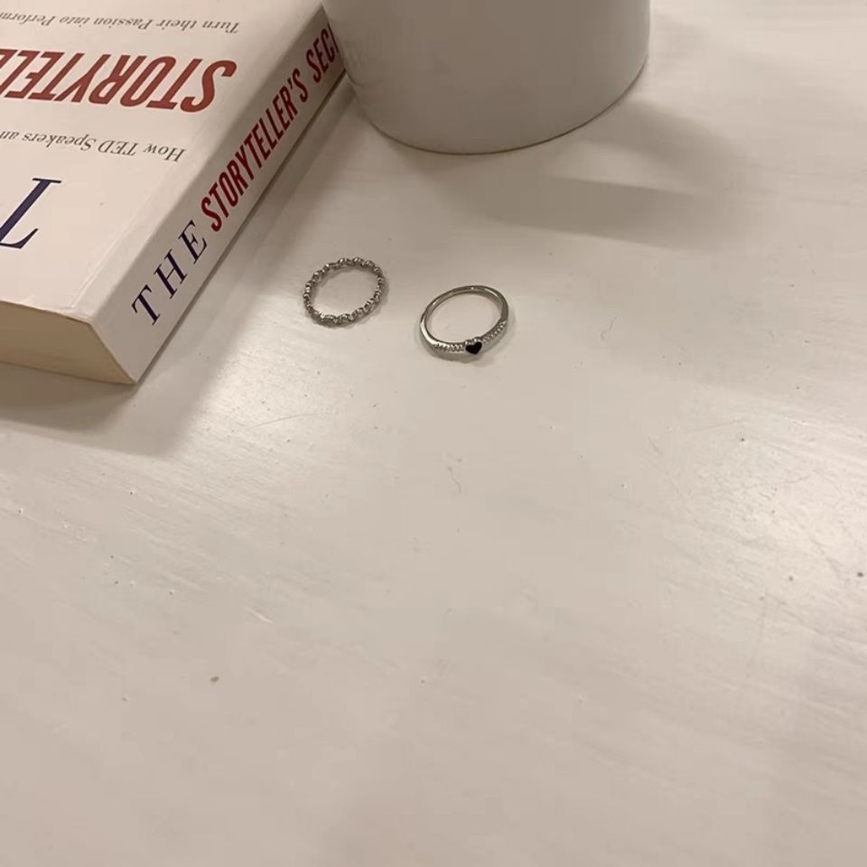 Set 2 nhẫn đeo ngón tay bằng kim loại phong cách thời trang cho nữ