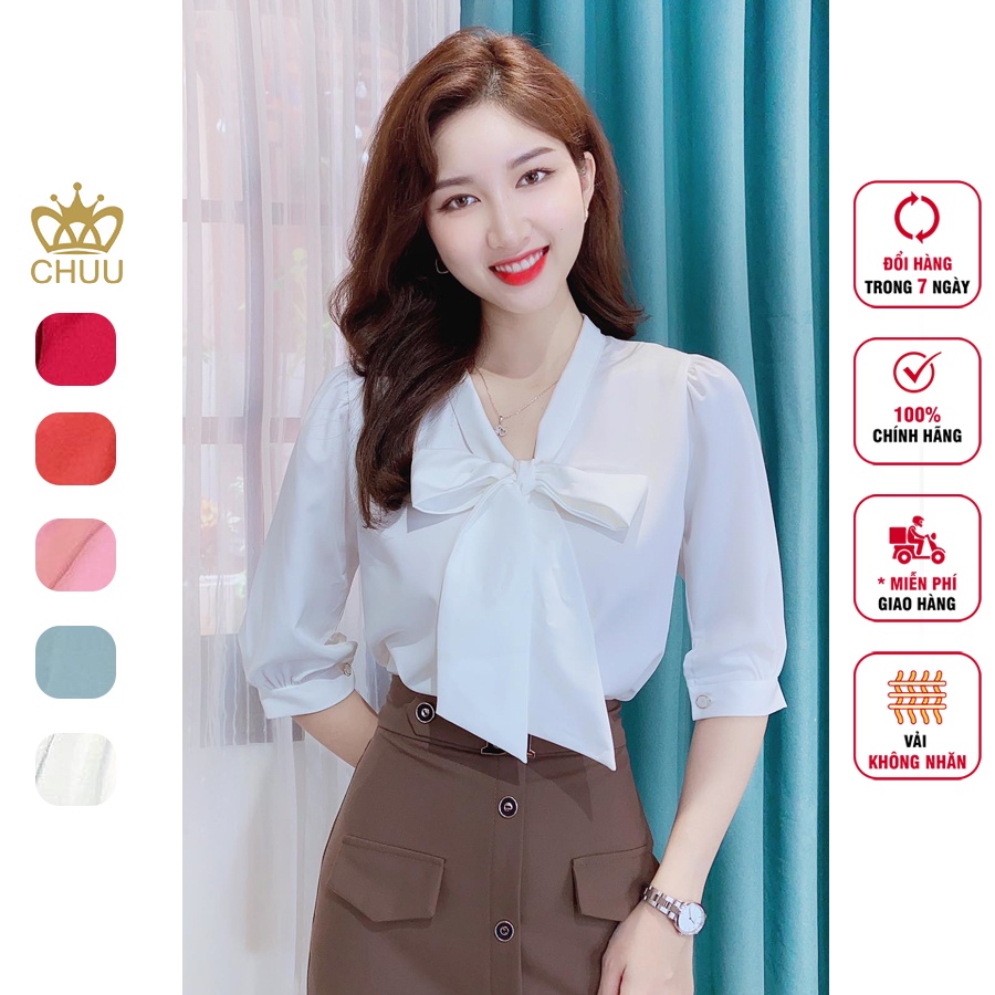 Áo sơ mi công sở nữ tay lửng CHUU A3271