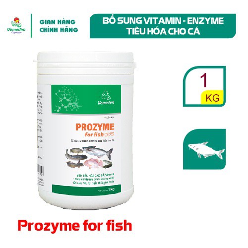 Vemedim Prozyme for fish new, bổ sung vitamin và enzyme tiêu hóa cho cá, hộp 1kg