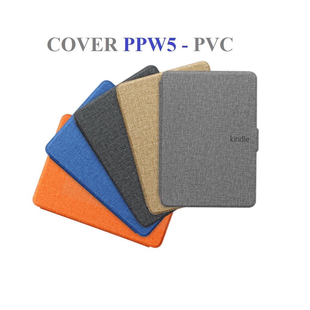[PPW5] Bao da Cover bảo vệ cho Kindle Paperwhite 5 - Mẫu vân vải, ốp sau PVC - Smartcover tự động tắt mở