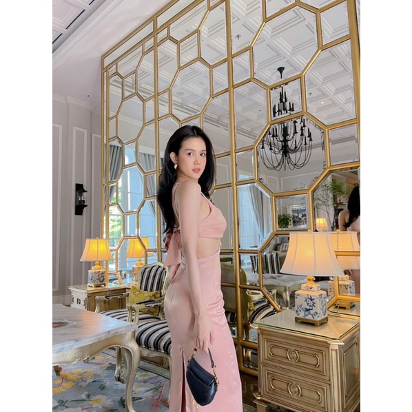 Đầm mixi 2 dây cut eo