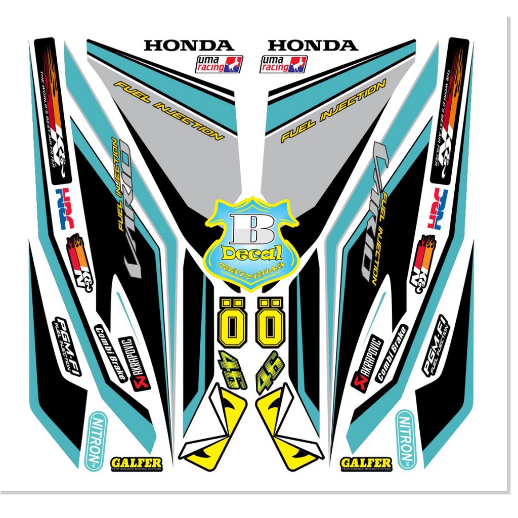 ( Quí khách vui lòng mang ra tiệm cho thợ dán ) Tem vario 150 30173 trắng