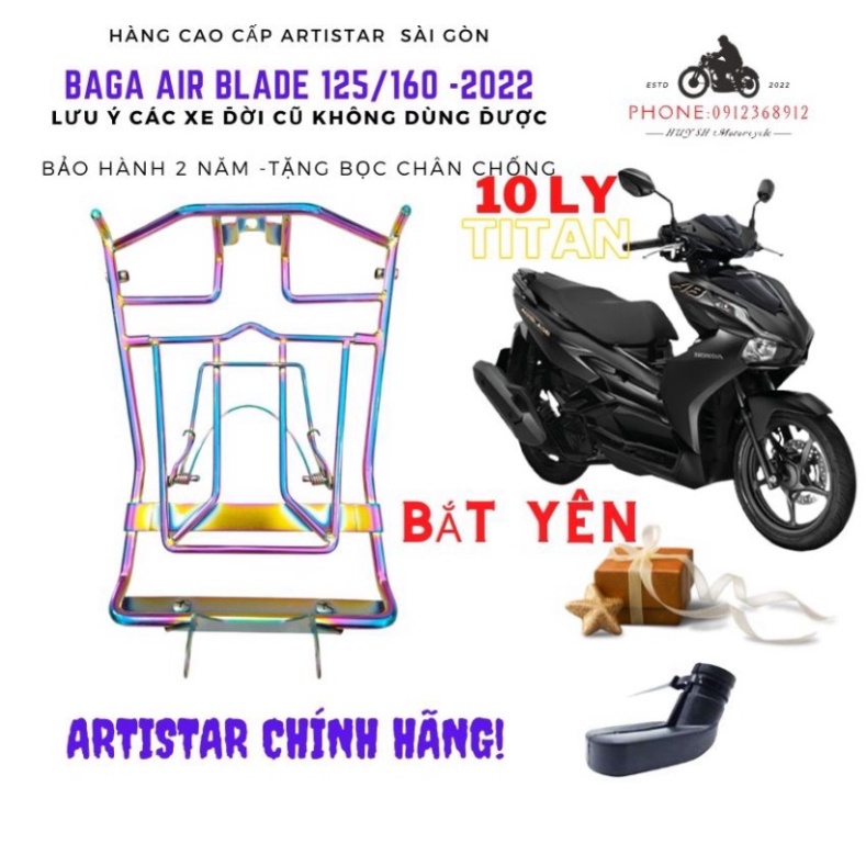 Baga Air Blade AB 2022 Mới , AB 2023, AB 160cc, AB125cc Inox,  Đen Tĩnh Điện, Titan Arista Ảnh th