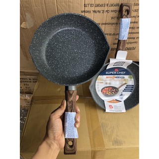 Chảo Vân Đá Đáy Từ Super Chef 2 Miệng Rót 20cm