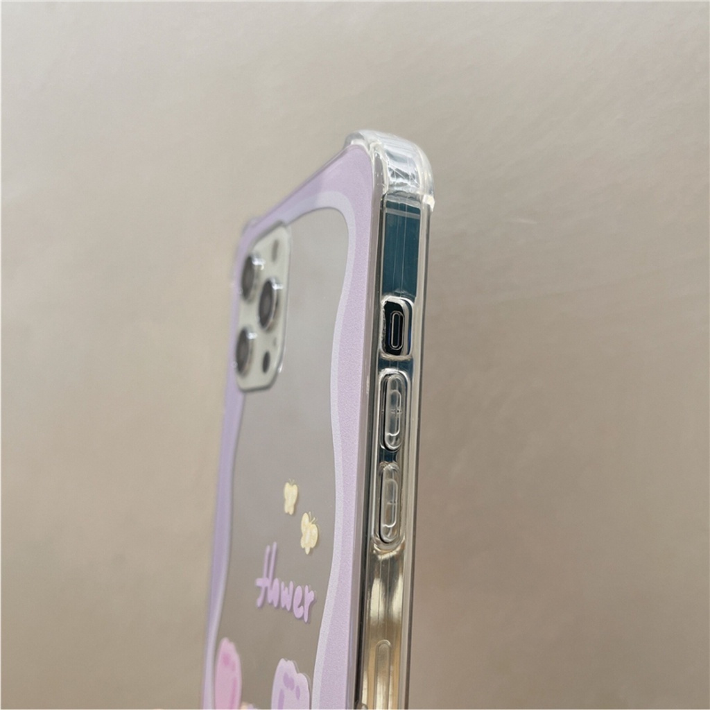 Ốp Lưng Gương Chống Sốc Purple Flowers - O036